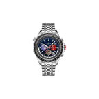 World Timer Mechanical Quartz Hybrid- Steel Matt Blue