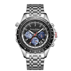 World Timer Mechanical Quartz Hybrid- Steel Matt Black