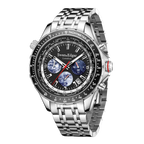 World Timer Mechanical Quartz Hybrid- Steel Matt Black